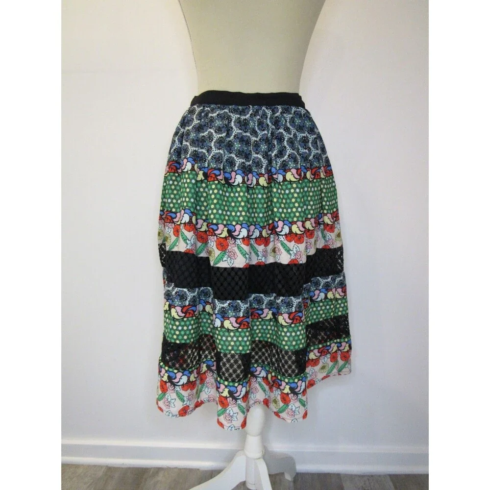 Disney Alice Through the Looking Glass Skirt Tiered Lace Womens S Funky Colorful - Picture 7 of 12